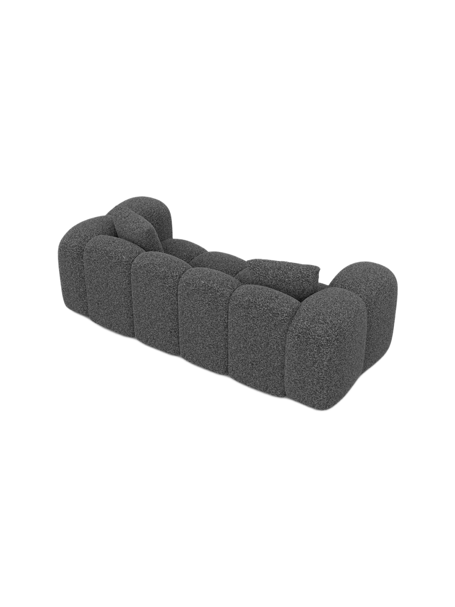 
2-Sitzer Design Sofa „Alba“ mit Bouclé-Bezug - Bouclé Graphit