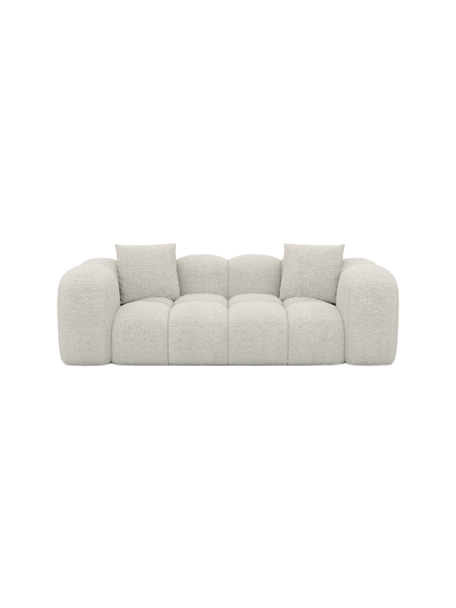 
2-Sitzer Design Sofa „Alba“ mit Bouclé-Bezug - Bouclé Graphit
