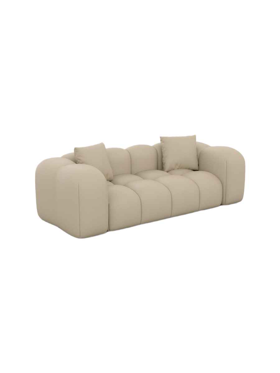 
2-Sitzer Design Echtleder Sofa „Alba“ - Echtleder Beige