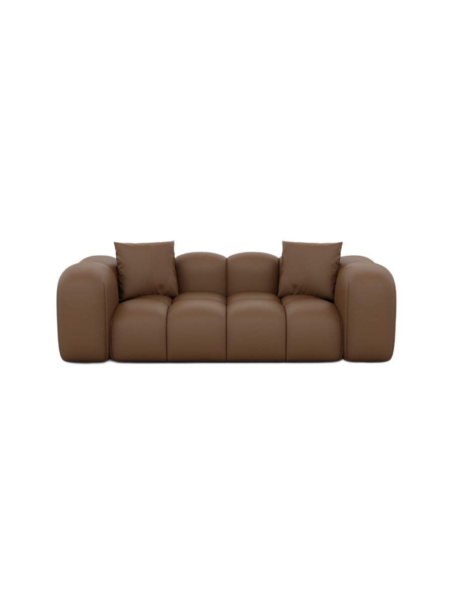 
2-Sitzer Design Echtleder Sofa „Alba“ - Echtleder Beige
