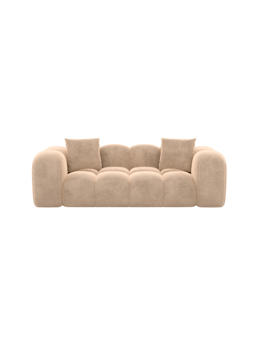 
2-Sitzer Design Sofa „Alba“ mit Samtbezug - Samtbezug Königsblau