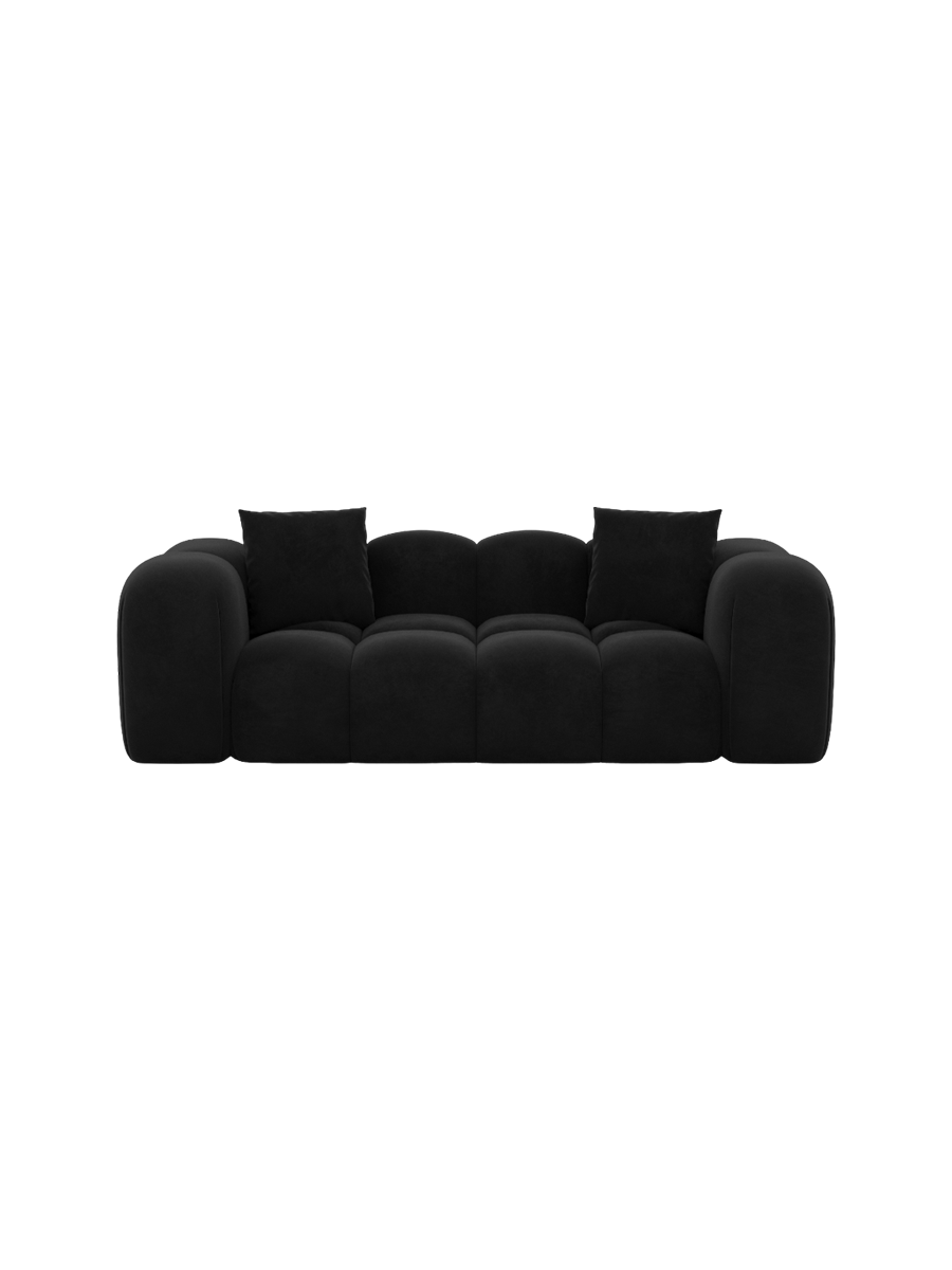 
2-Sitzer Design Sofa „Alba“ mit Samtbezug - Samtbezug Königsblau