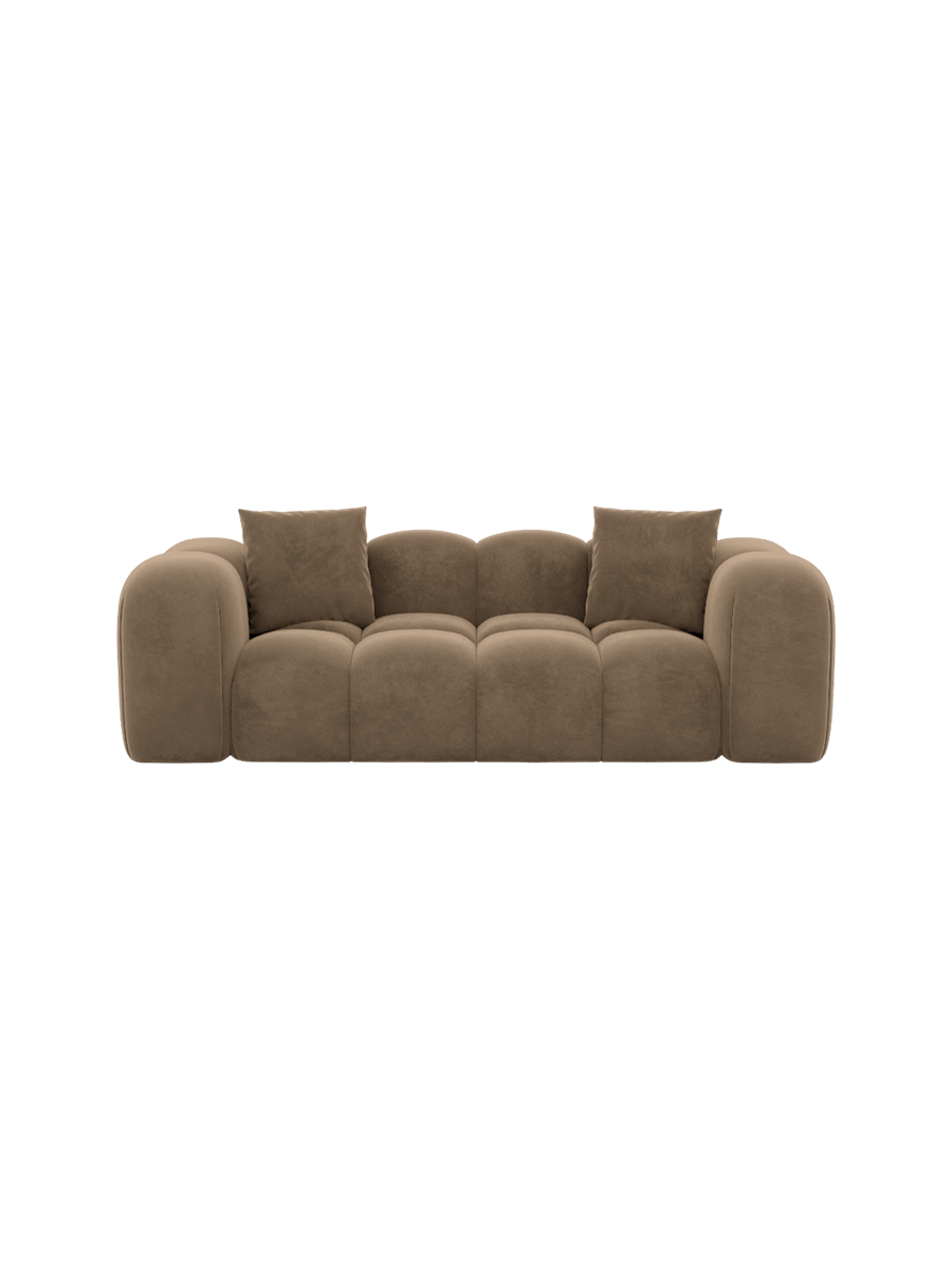 
2-Sitzer Design Sofa „Alba“ mit Samtbezug - Samtbezug Königsblau