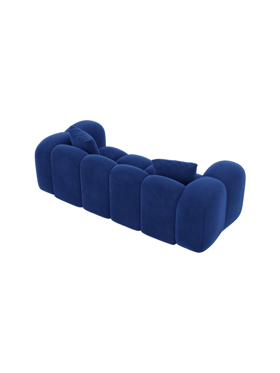 
2-Sitzer Design Sofa „Alba“ mit Samtbezug - Samtbezug Königsblau