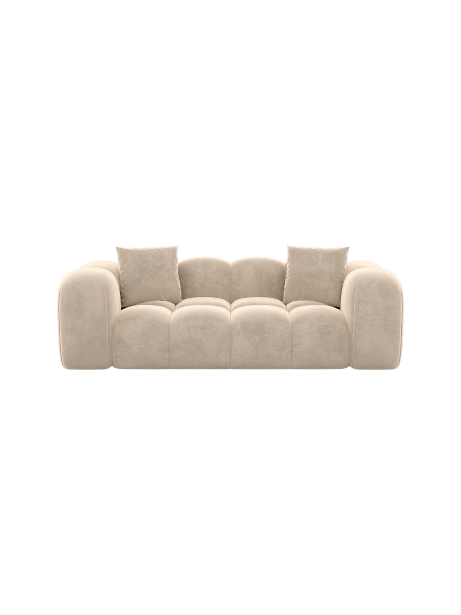 
2-Sitzer Design Sofa „Alba“ mit Samtbezug - Samtbezug Königsblau