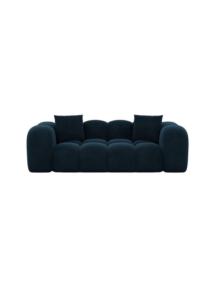 
2-Sitzer Design Sofa „Alba“ mit Samtbezug - Samtbezug Königsblau