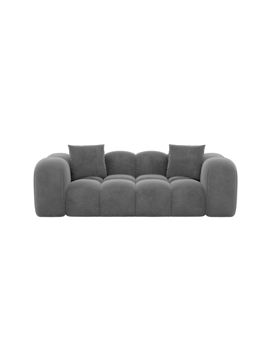 
2-Sitzer Design Sofa „Alba“ mit Samtbezug - Samtbezug Königsblau