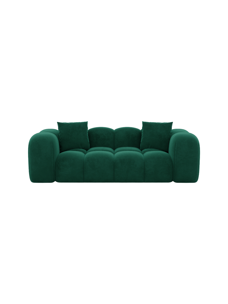 
2-Sitzer Design Sofa „Alba“ mit Samtbezug - Samtbezug Königsblau