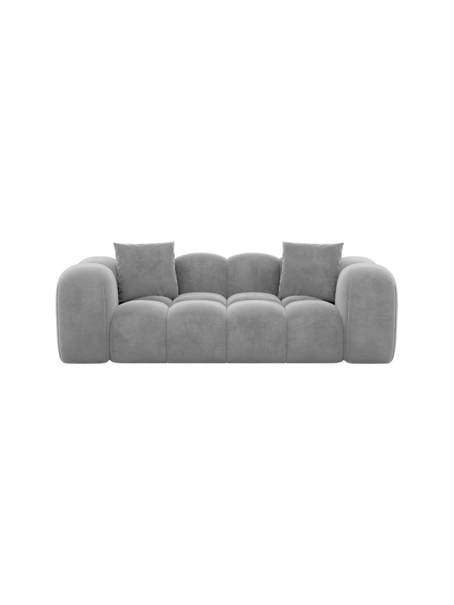 
2-Sitzer Design Sofa „Alba“ mit Samtbezug - Samtbezug Königsblau