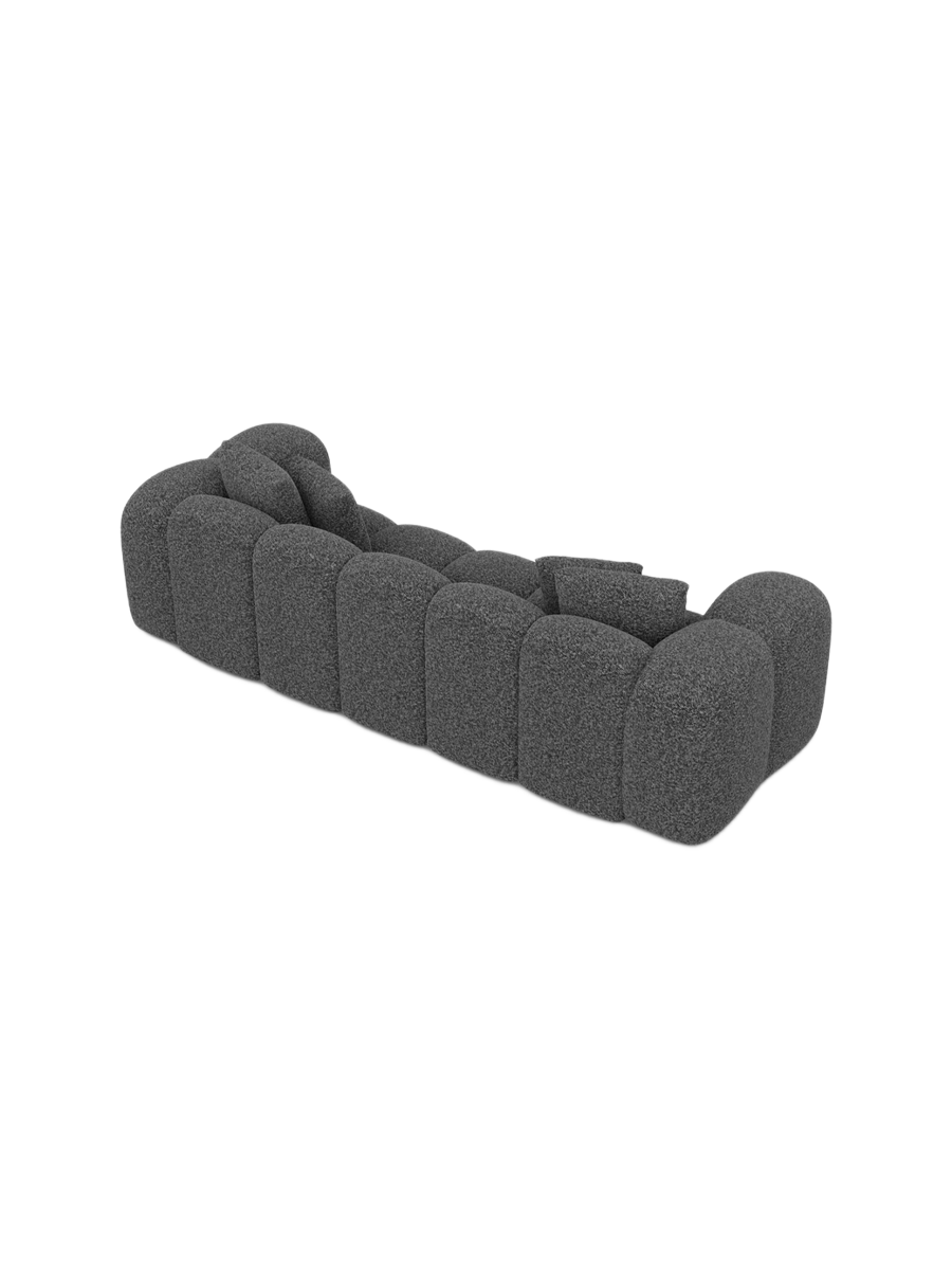 
3-Sitzer Design Sofa „Alba“ mit Bouclé-Bezug - Bouclé Graphit