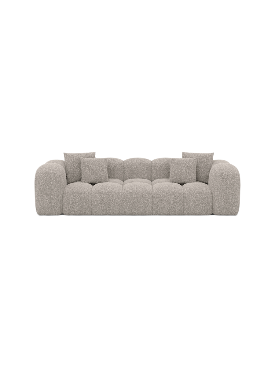 
3-Sitzer Design Sofa „Alba“ mit Bouclé-Bezug - Bouclé Graphit