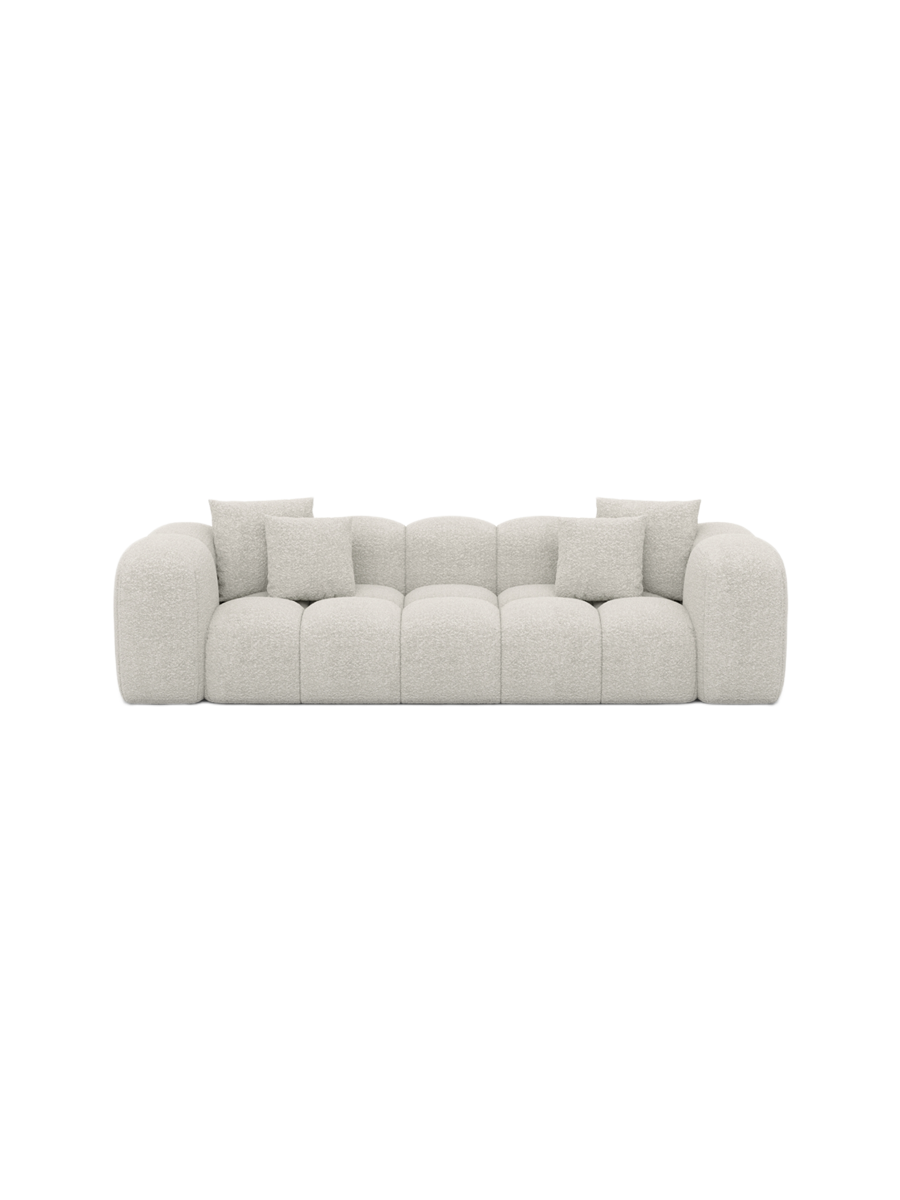 
3-Sitzer Design Sofa „Alba“ mit Bouclé-Bezug - Bouclé Graphit