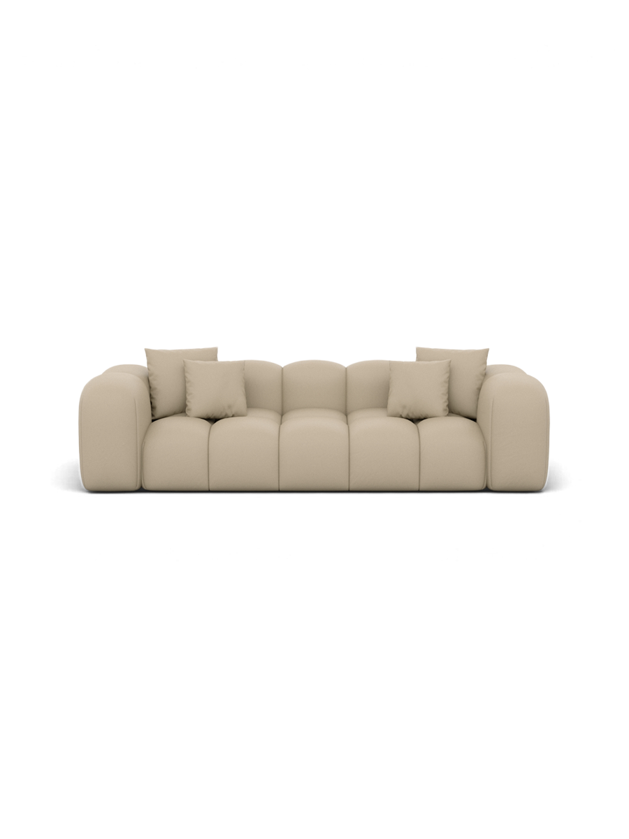 
Divano di design in vera pelle a 3 posti “Alba” - Vera pelle Beige