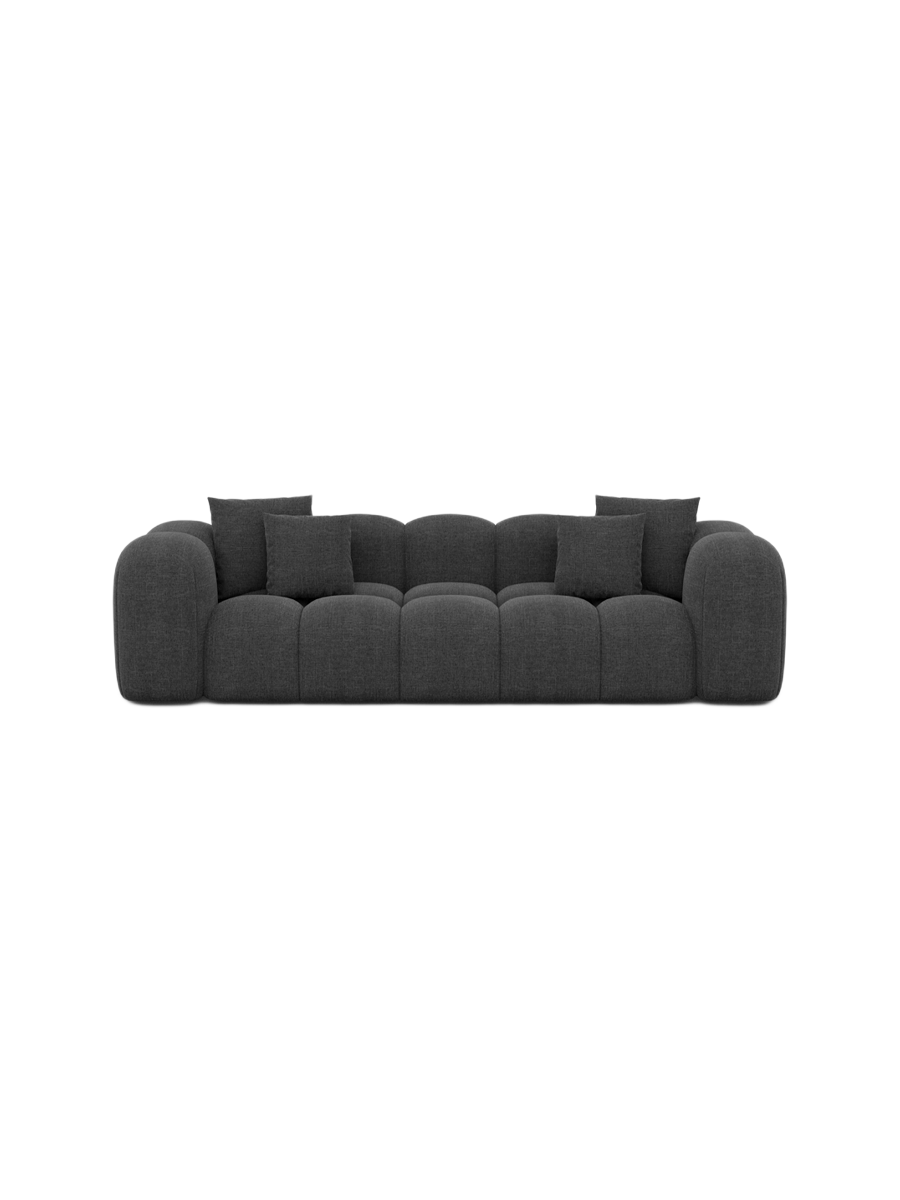 
3-Sitzer Design Sofa „Alba“ mit Strukturstoff-Bezug - Strukturstoff Beige
