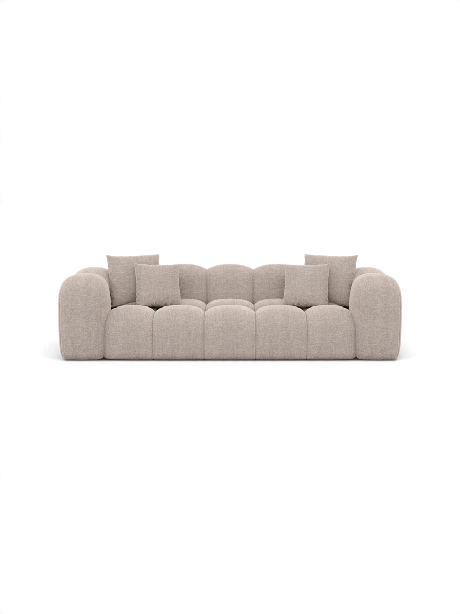 
3-Sitzer Design Sofa „Alba“ mit Strukturstoff-Bezug - Strukturstoff Beige