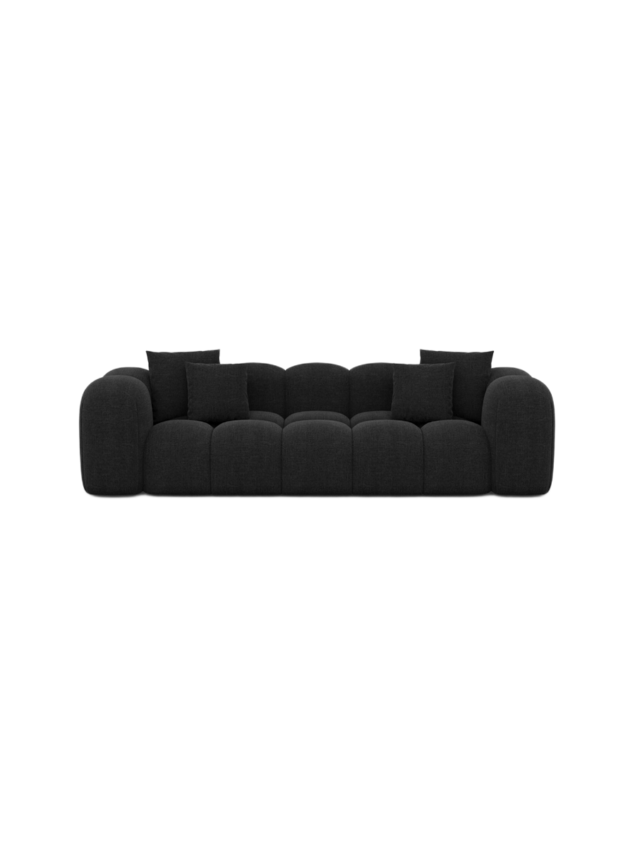 
3-Sitzer Design Sofa „Alba“ mit Strukturstoff-Bezug - Strukturstoff Beige