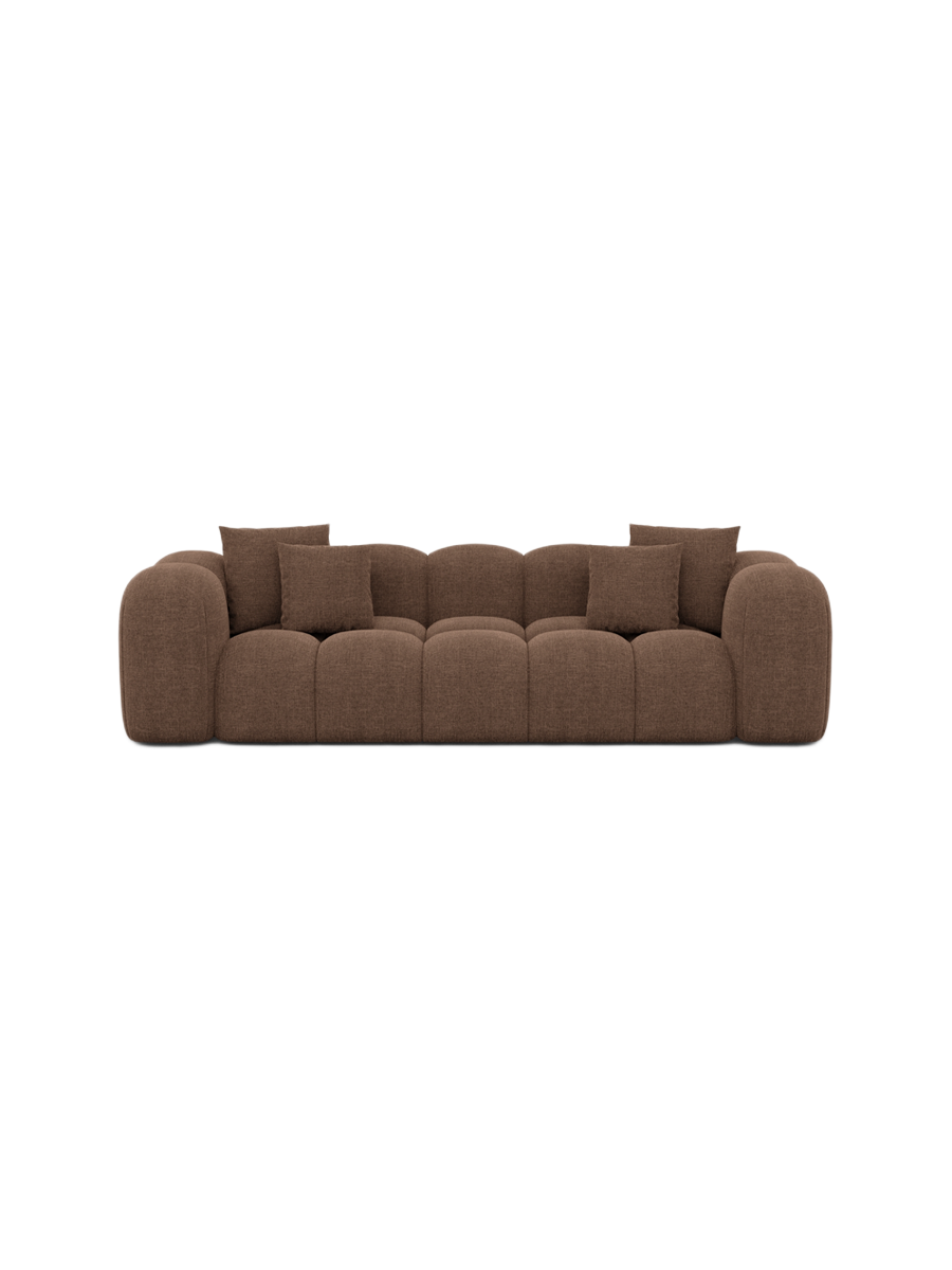 
3-Sitzer Design Sofa „Alba“ mit Strukturstoff-Bezug - Strukturstoff Beige