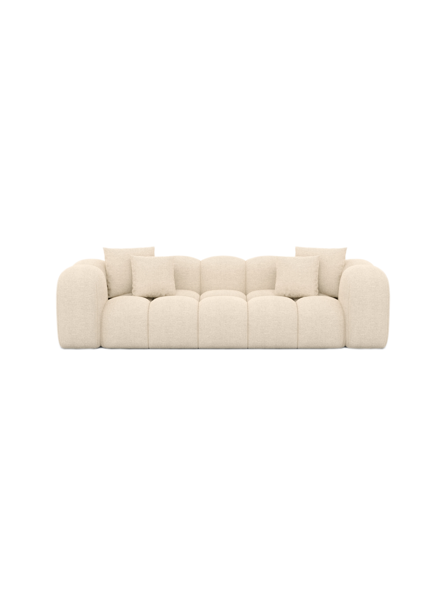 
3-Sitzer Design Sofa „Alba“ mit Strukturstoff-Bezug - Strukturstoff Beige