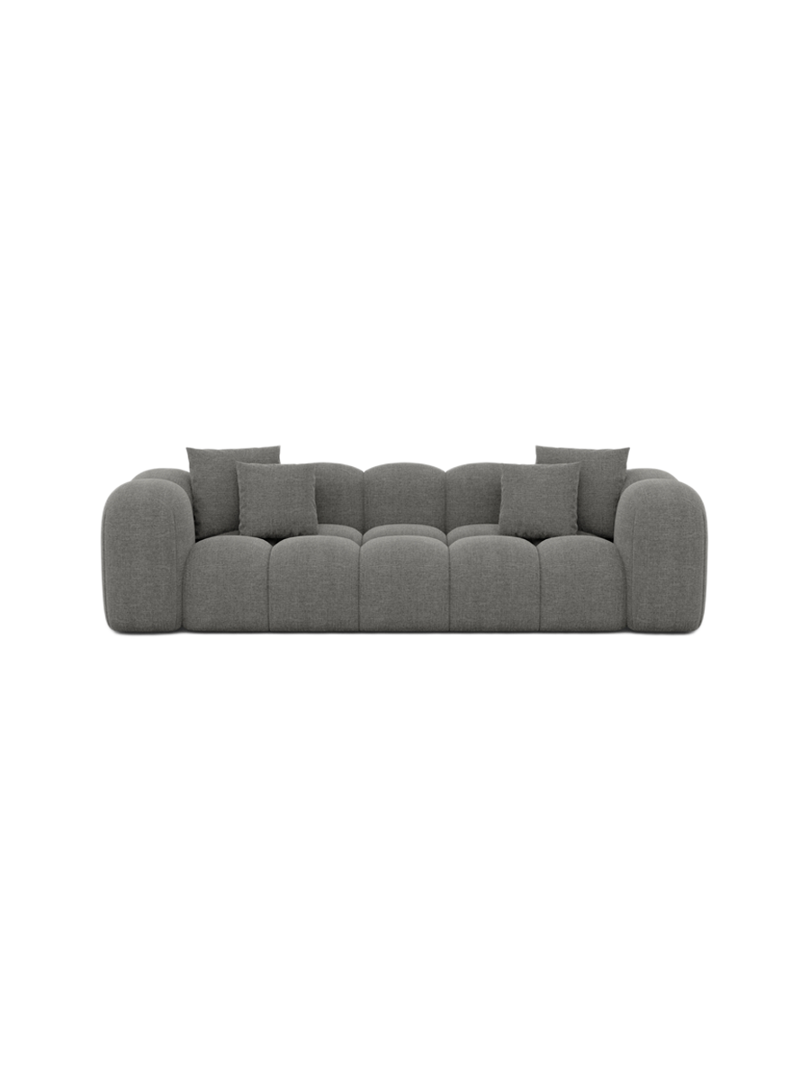 
3-Sitzer Design Sofa „Alba“ mit Strukturstoff-Bezug - Strukturstoff Beige