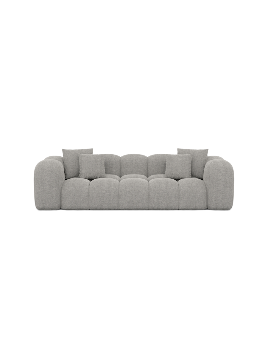 
3-Sitzer Design Sofa „Alba“ mit Strukturstoff-Bezug - Strukturstoff Beige