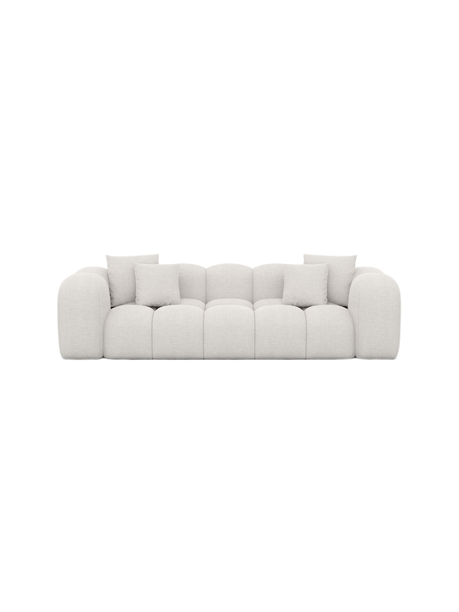 
3-Sitzer Design Sofa „Alba“ mit Strukturstoff-Bezug - Strukturstoff Beige