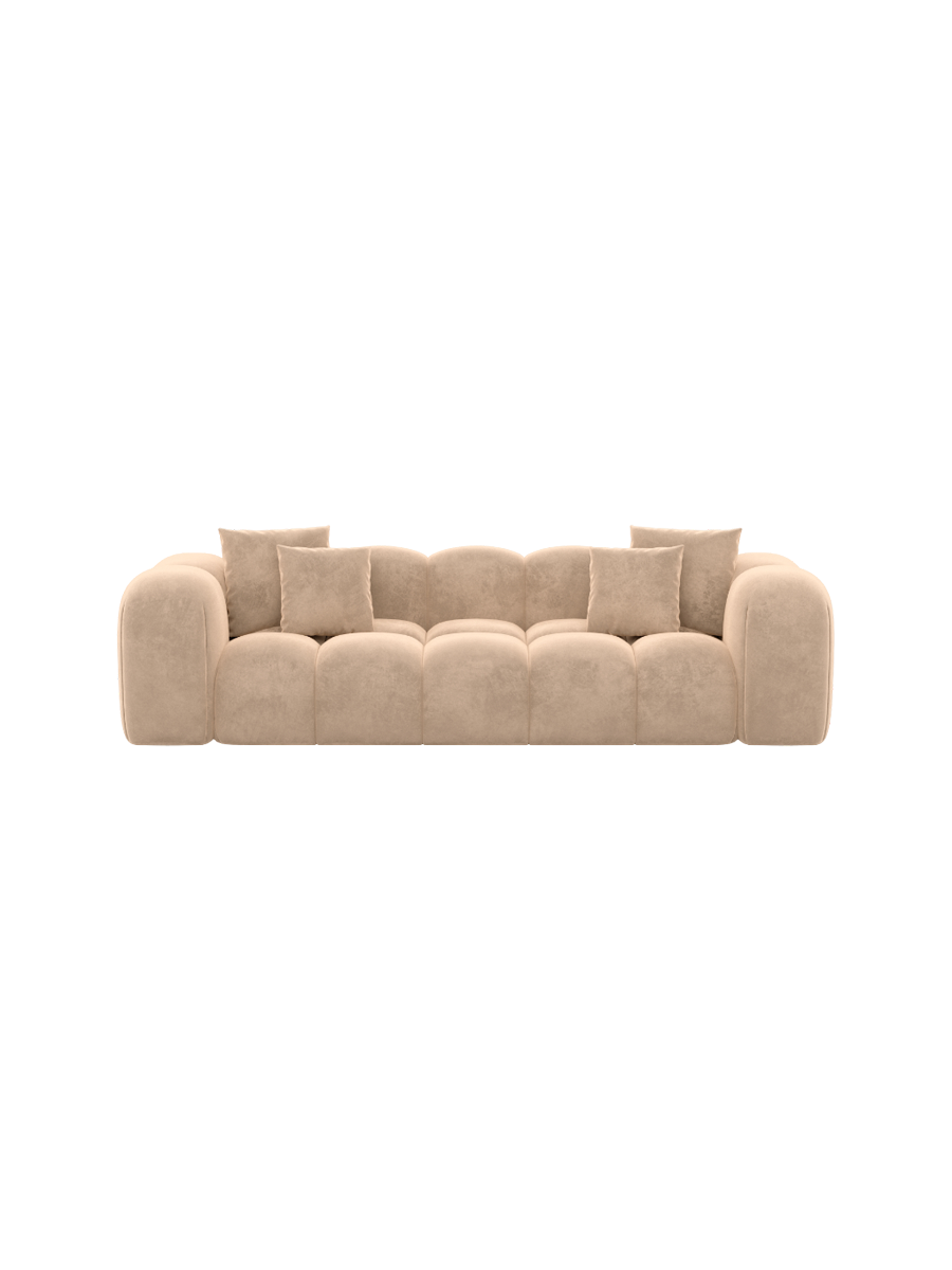 
3-Sitzer Design Sofa „Alba“ mit Samtbezug - Samtbezug Königsblau