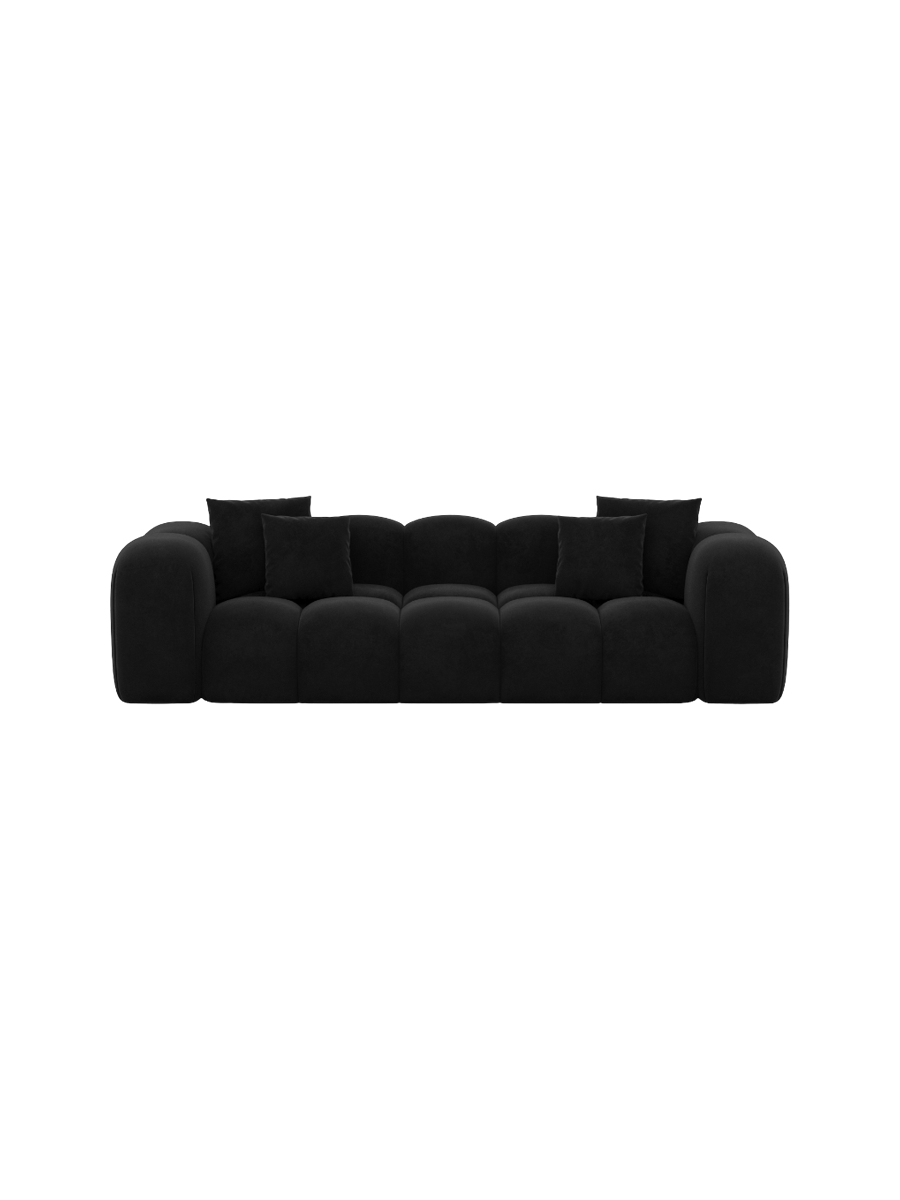 
3-Sitzer Design Sofa „Alba“ mit Samtbezug - Samtbezug Königsblau