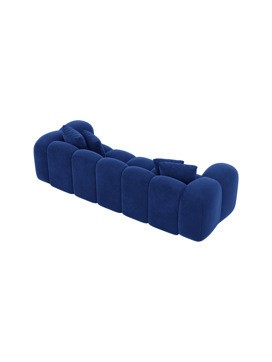 
3-Sitzer Design Sofa „Alba“ mit Samtbezug - Samtbezug Königsblau
