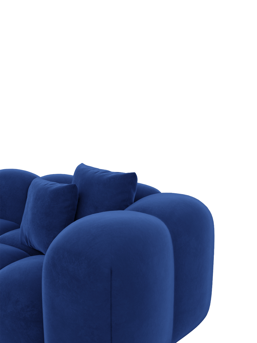 
3-Sitzer Design Sofa „Alba“ mit Samtbezug - Samtbezug Königsblau