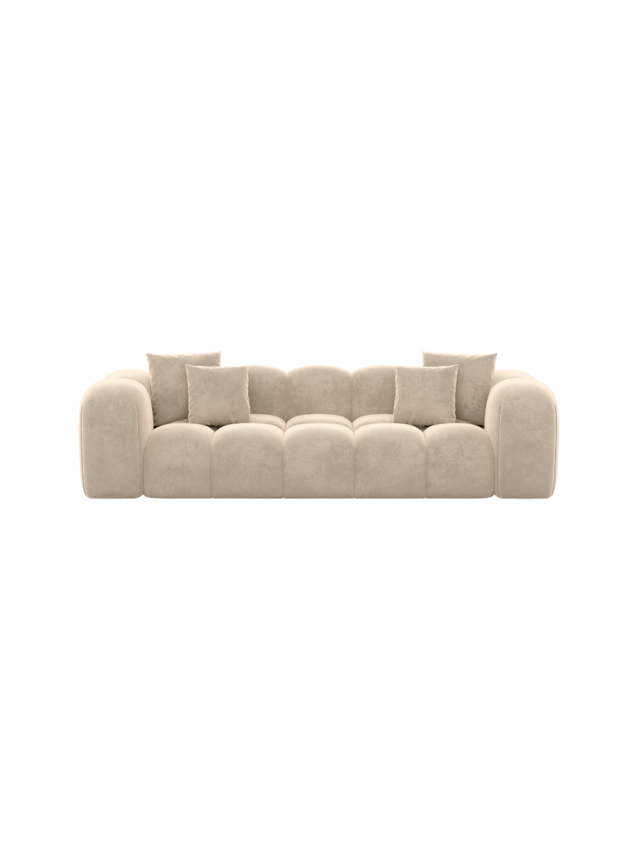 
3-Sitzer Design Sofa „Alba“ mit Samtbezug - Samtbezug Königsblau