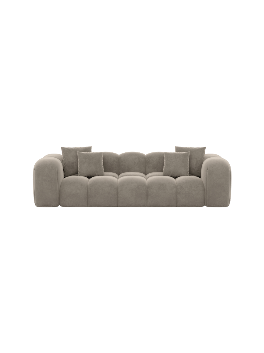 
3-Sitzer Design Sofa „Alba“ mit Samtbezug - Samtbezug Königsblau