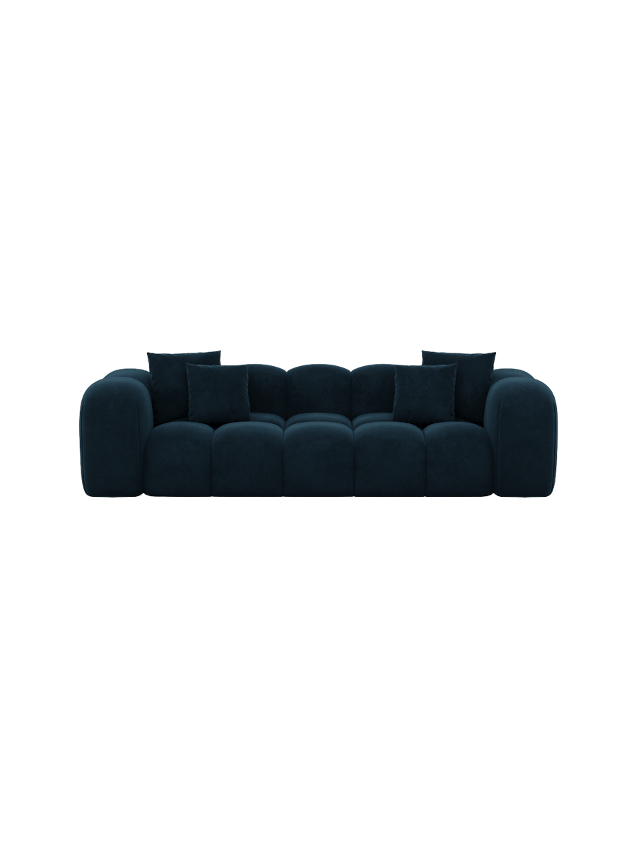 
3-Sitzer Design Sofa „Alba“ mit Samtbezug - Samtbezug Königsblau