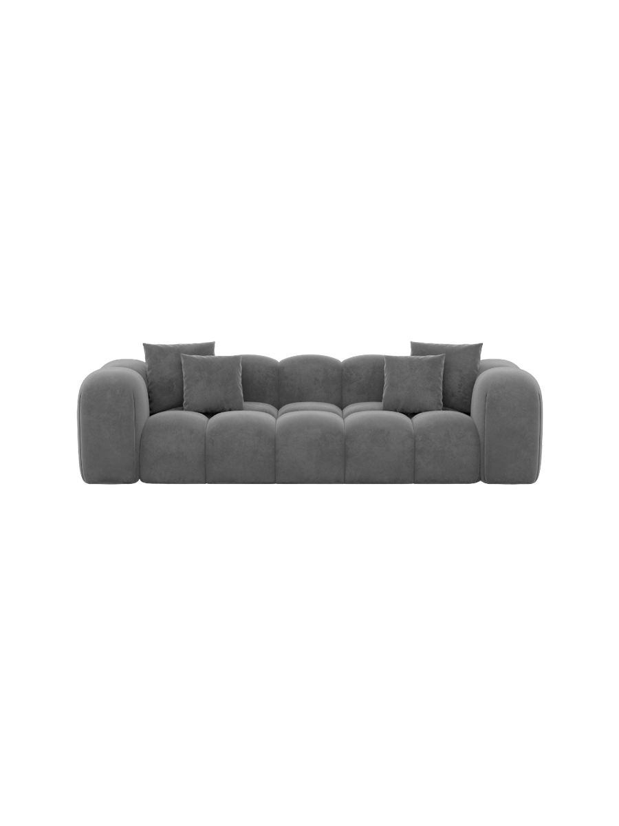 
3-Sitzer Design Sofa „Alba“ mit Samtbezug - Samtbezug Königsblau