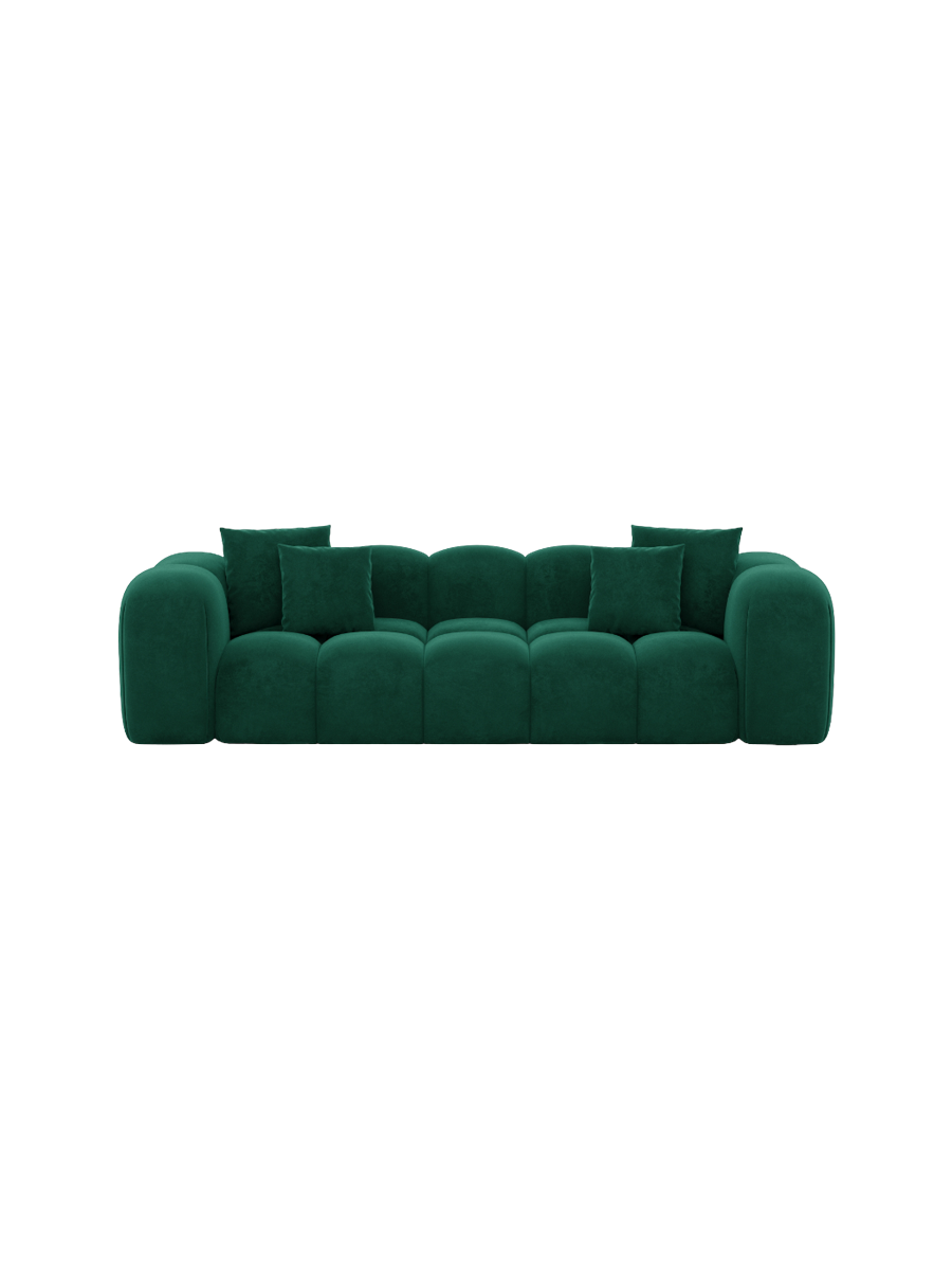 
3-Sitzer Design Sofa „Alba“ mit Samtbezug - Samtbezug Königsblau