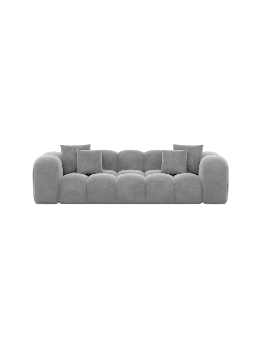 
3-Sitzer Design Sofa „Alba“ mit Samtbezug - Samtbezug Königsblau