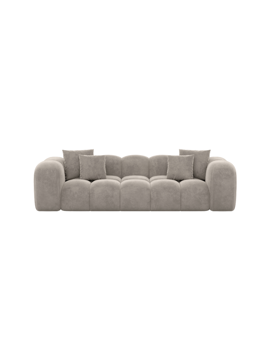 
3-Sitzer Design Sofa „Alba“ mit Samtbezug - Samtbezug Königsblau