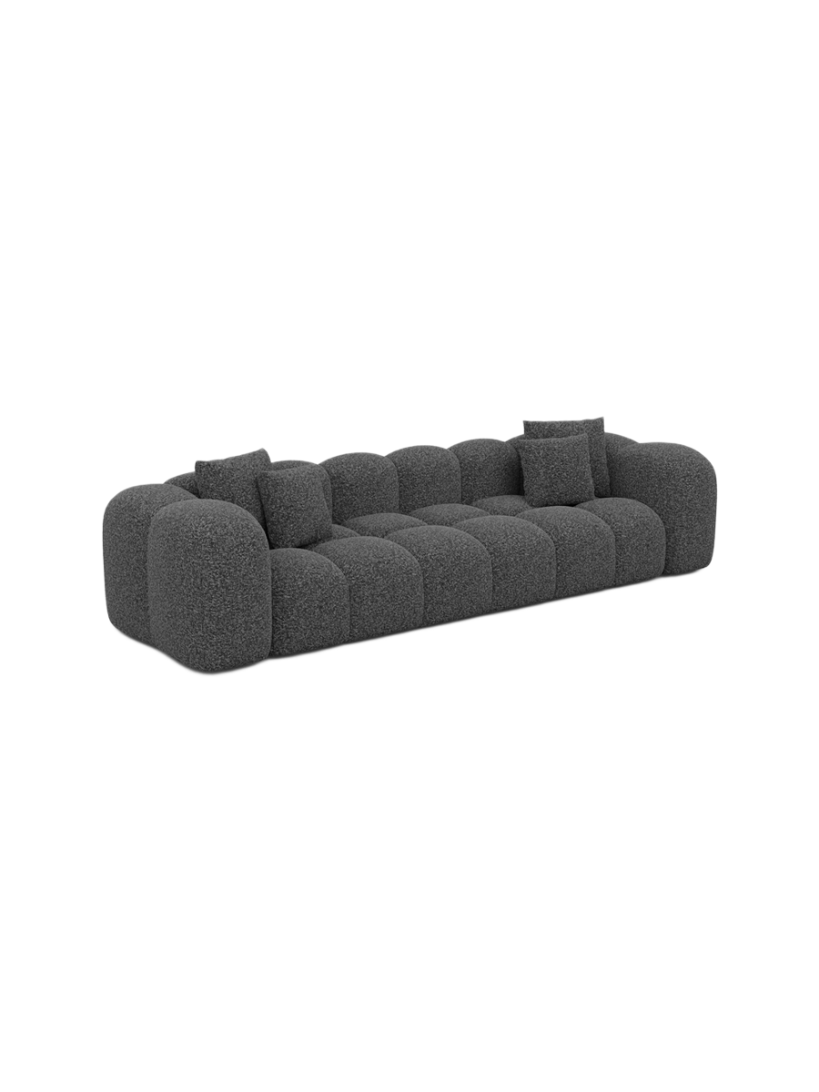 
4-Sitzer Design Sofa „Alba“ mit Bouclé-Bezug - Bouclé Graphit