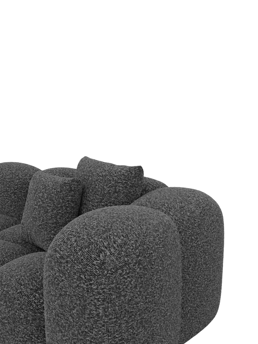 
4-Sitzer Design Sofa „Alba“ mit Bouclé-Bezug - Bouclé Graphit