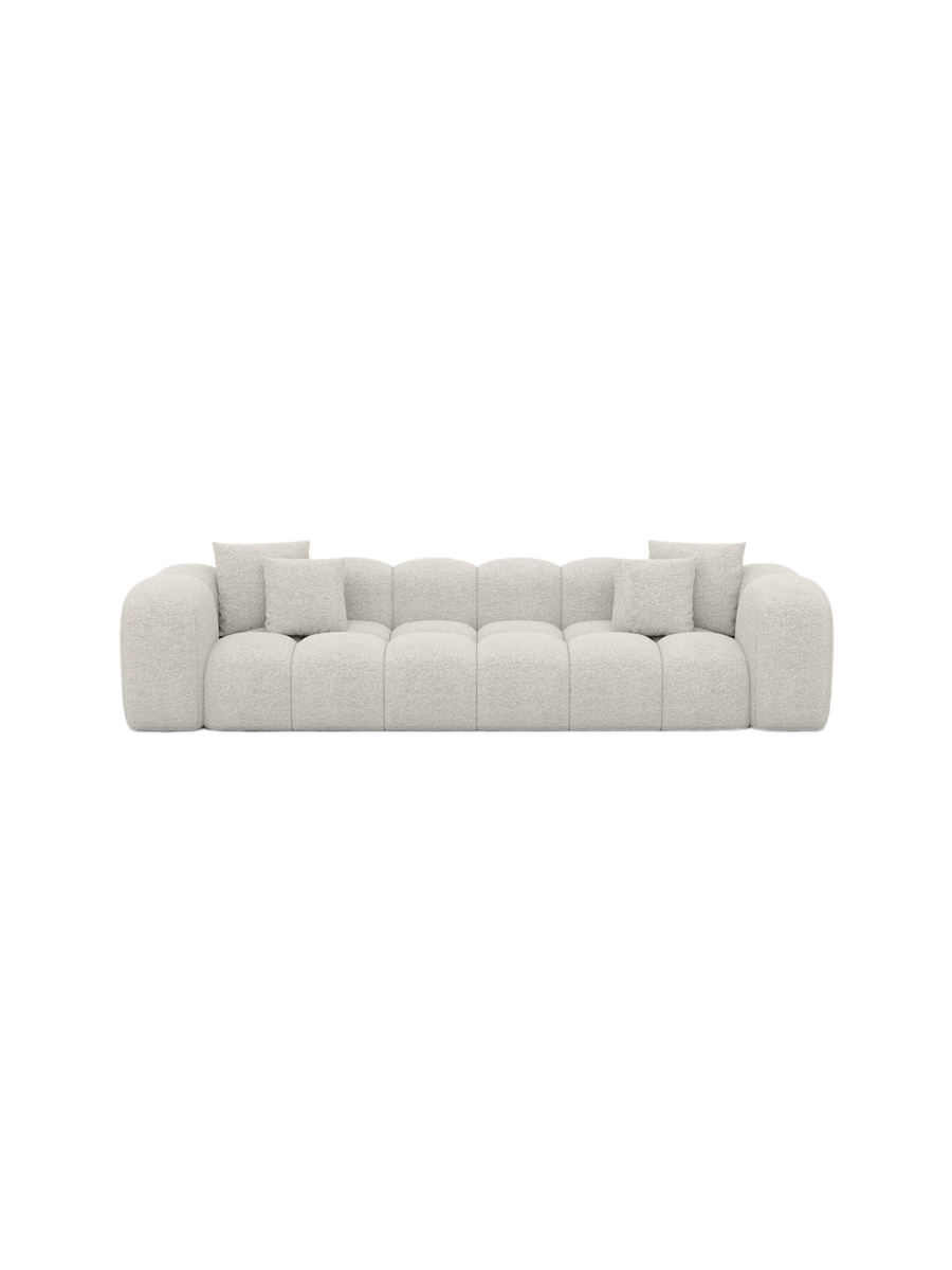 
4-Sitzer Design Sofa „Alba“ mit Bouclé-Bezug - Bouclé Graphit