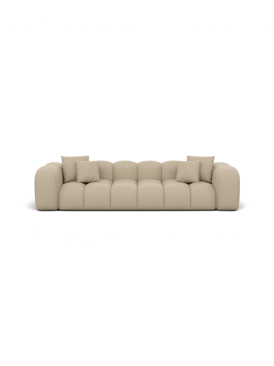 
Divano di design in vera pelle a 4 posti “Alba” - Vera pelle Beige