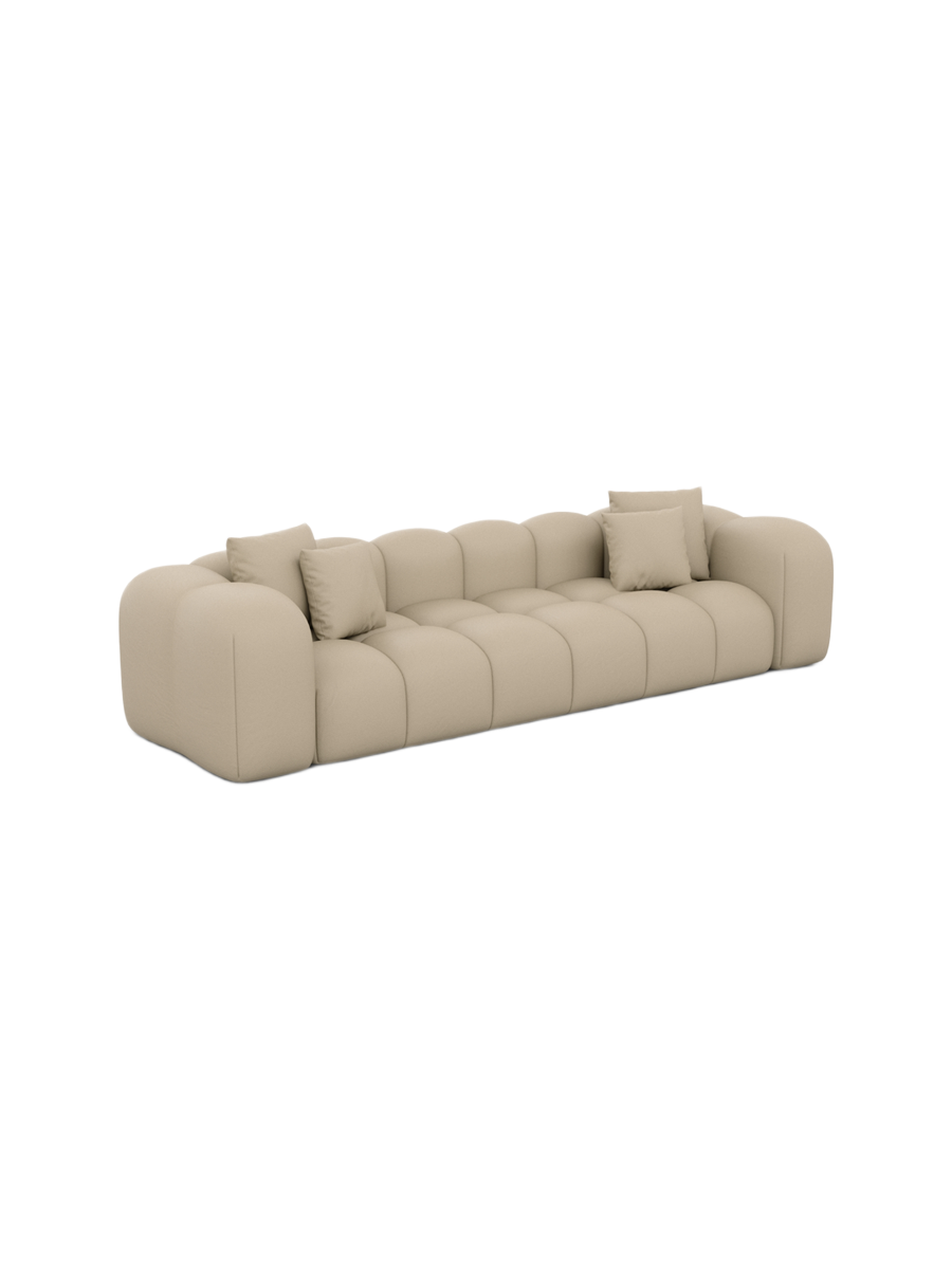 
4-Sitzer Design Echtleder Sofa „Alba“ - Echtleder Beige