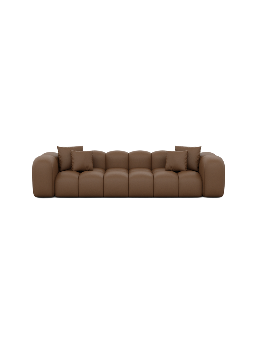 
4-Sitzer Design Echtleder Sofa „Alba“ - Echtleder Beige