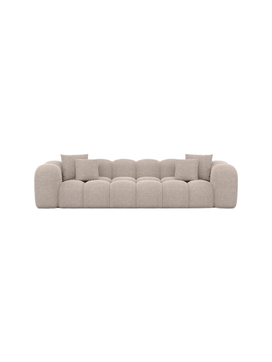 
4-Sitzer Design Sofa „Alba“ mit Strukturstoff-Bezug - Strukturstoff Beige
