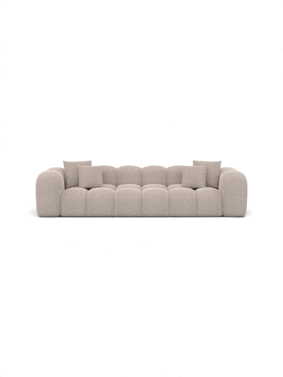 
Canapé design 4 places « Alba » avec revêtement en tissu structuré - Tissu texturé Beige