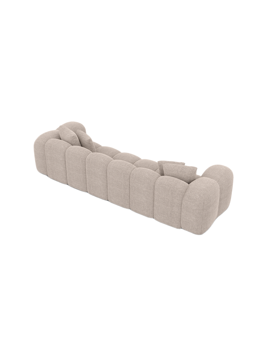 
4-Sitzer Design Sofa „Alba“ mit Strukturstoff-Bezug - Strukturstoff Beige