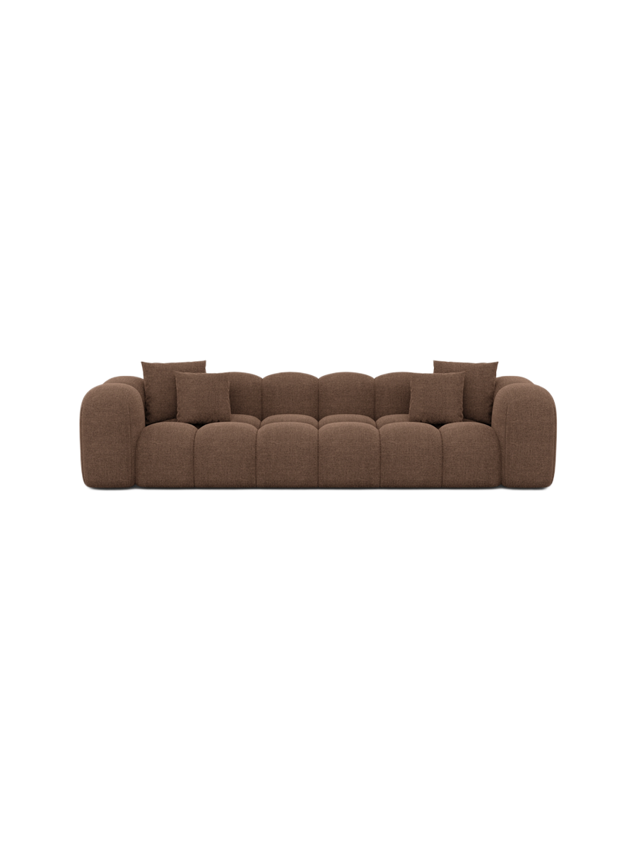 
4-Sitzer Design Sofa „Alba“ mit Strukturstoff-Bezug - Strukturstoff Beige
