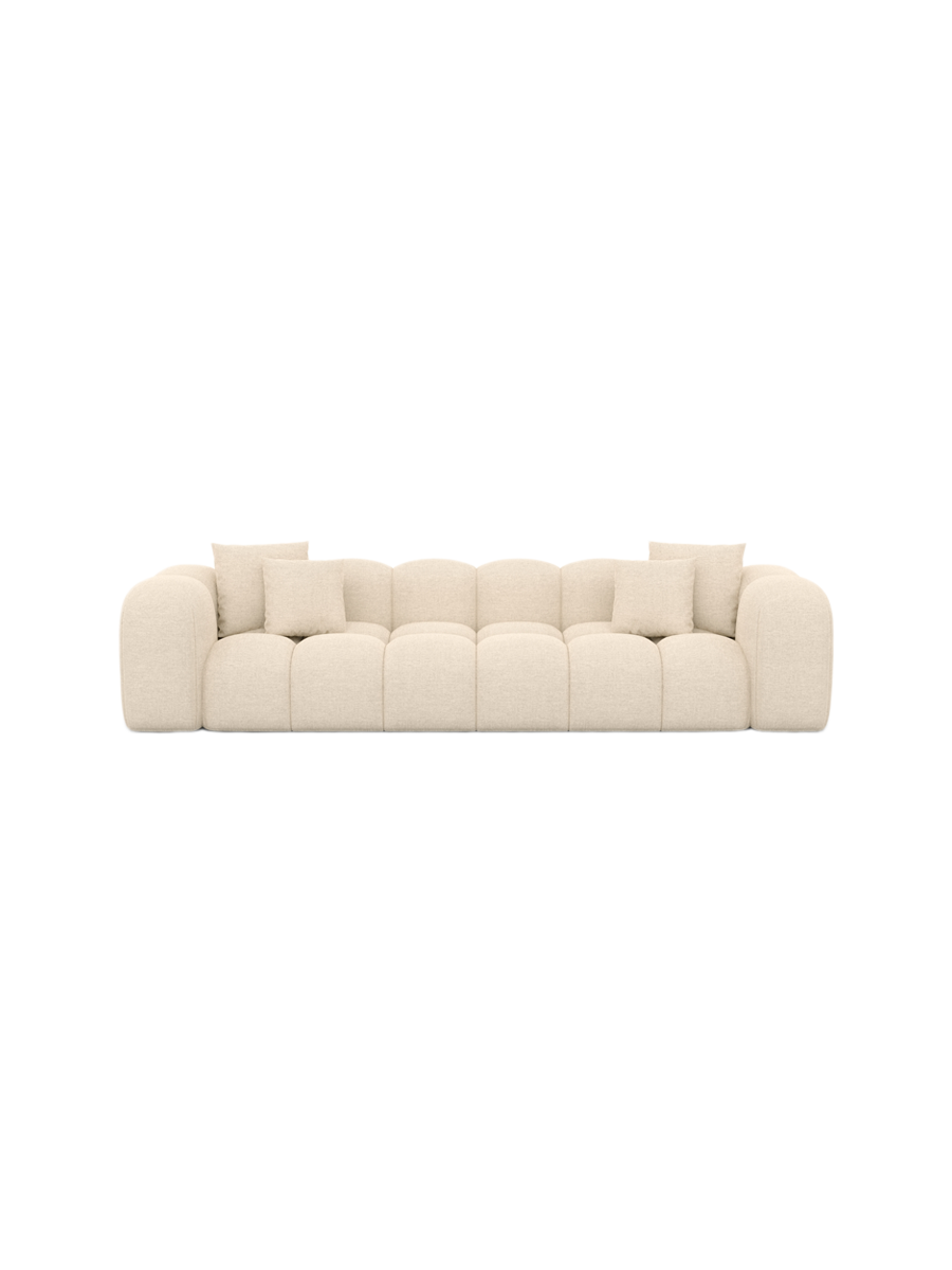 
4-Sitzer Design Sofa „Alba“ mit Strukturstoff-Bezug - Strukturstoff Beige