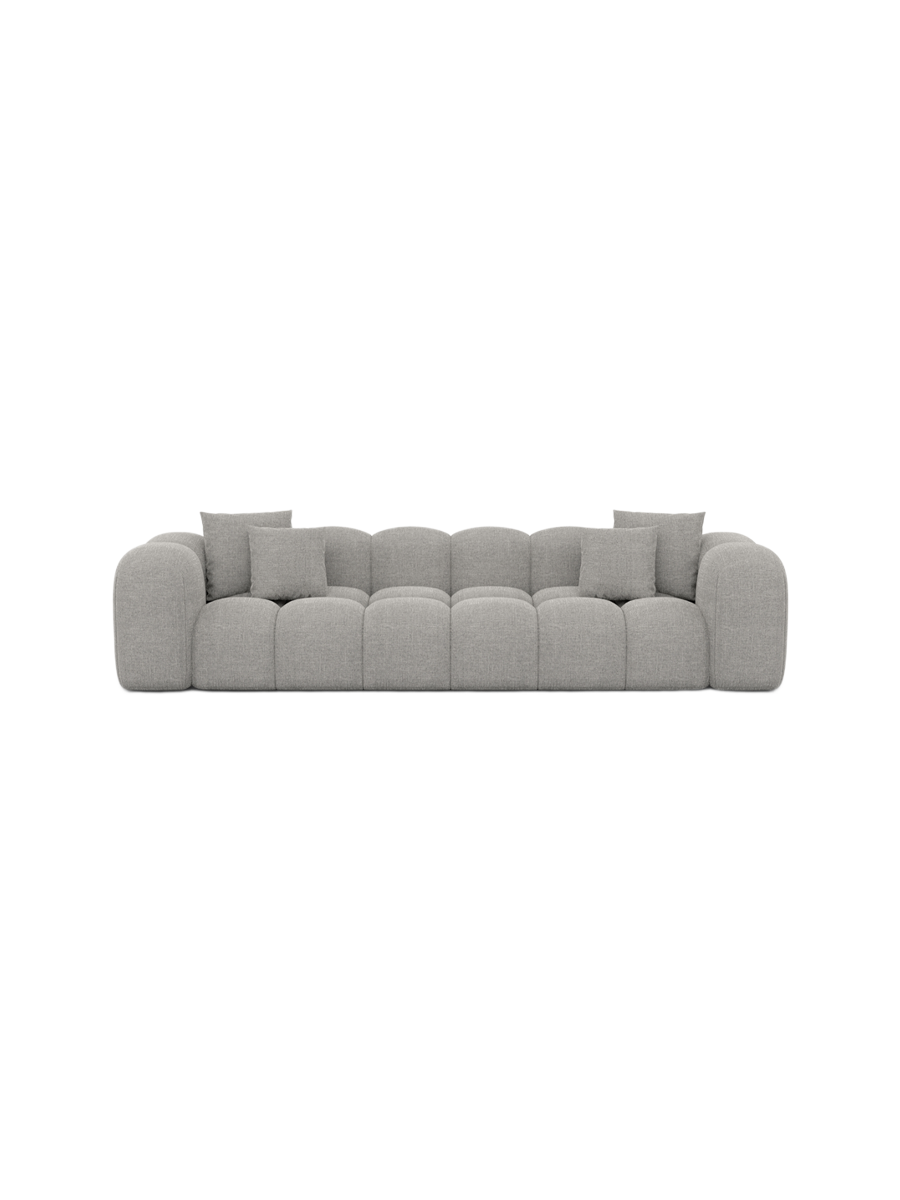 
4-Sitzer Design Sofa „Alba“ mit Strukturstoff-Bezug - Strukturstoff Beige