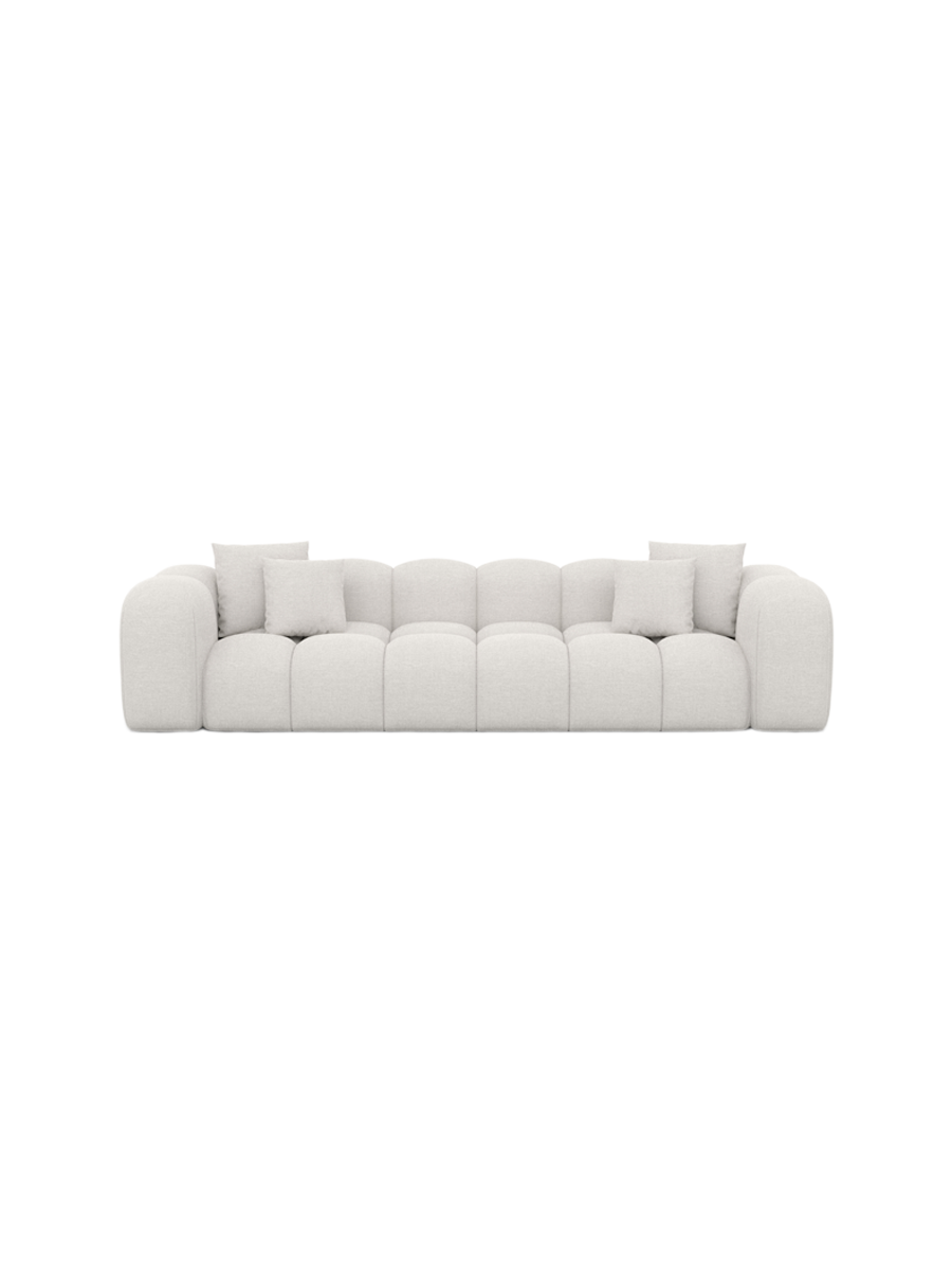 
4-Sitzer Design Sofa „Alba“ mit Strukturstoff-Bezug - Strukturstoff Beige