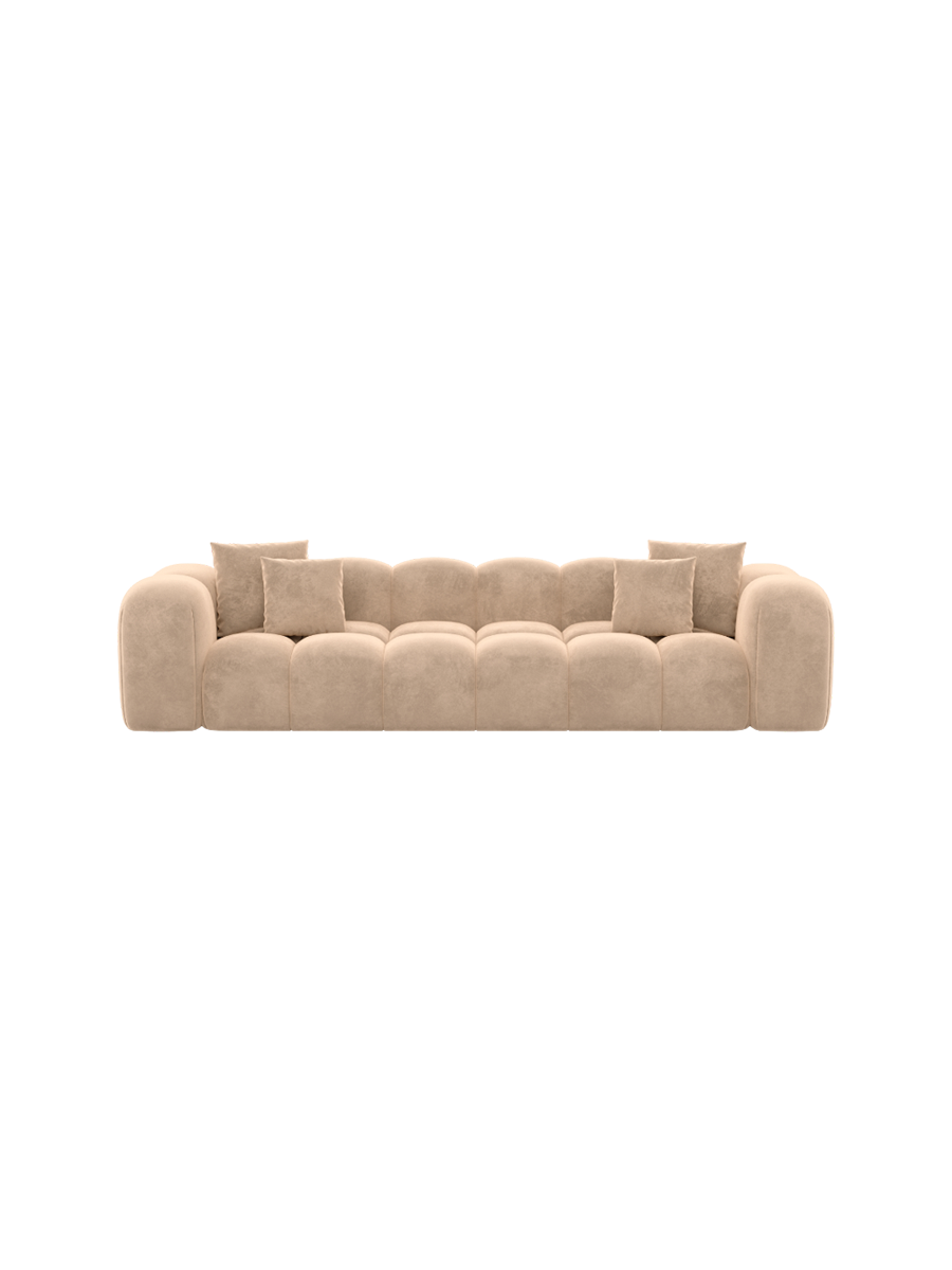 
4-Sitzer Design Sofa „Alba“ mit Samtbezug - Samtbezug Königsblau